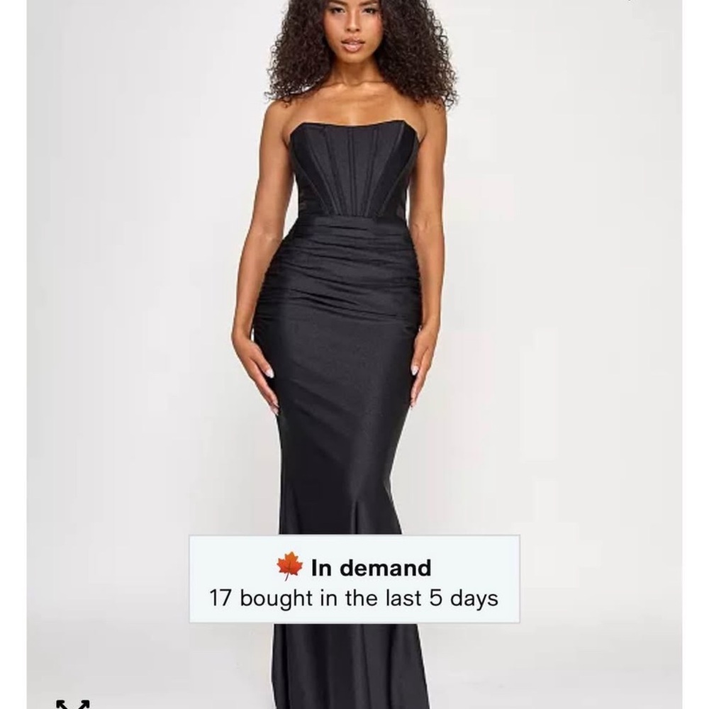 Strapless Black Corset Mermaid Evening Dress